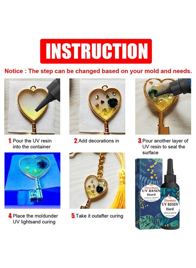  دومو راتنج الأشعة فوق البنفسجية الصلب ، 100 جرام واضح الكريستال الصلب علاج الأشعة فوق البنفسجية علاج راتنجات الايبوكسي لصنع المجوهرات DIY ، ديكور المنزل ، راتنج الشمس النشط للشمس الشفاف لصب الراتنج والصب والطلاء (100 جرام) - Image 5