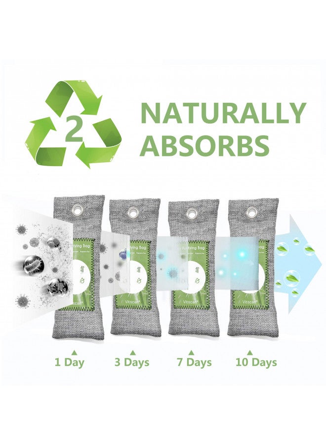 6 Pack Bamboo Charcoal Air Purifying Bag, Activated Charcoal Bags Odor Absorber, Moisture Absorber, Natural Car Air Freshener, Shoe Deodorizer, Odor Eliminators For Home, Pet, Closet