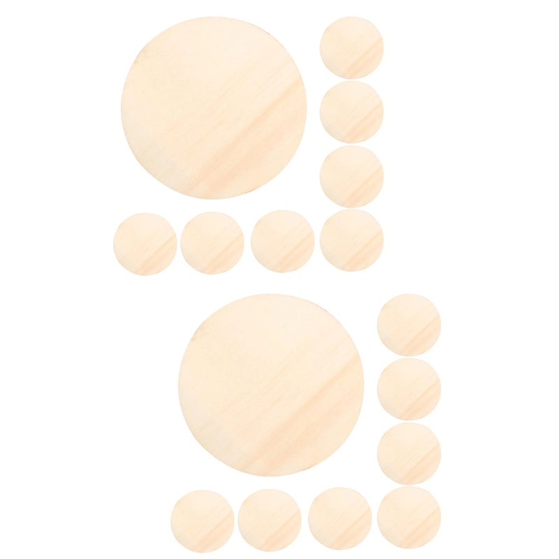 20 pcs Natural Round Wood Chips Wood Slice Graffiti Wood Slice Diy Graffiti Material - Image 1