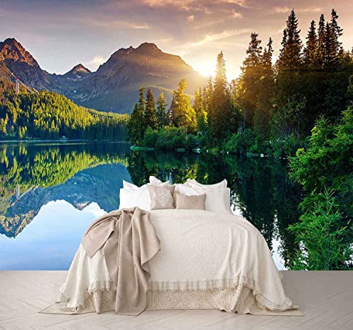 Reyhui Mountain with Lake Photo Wallpaper Landscape Wall Mural for Bedroom Living Room TV Background Sofa Wall not selfAdhesive