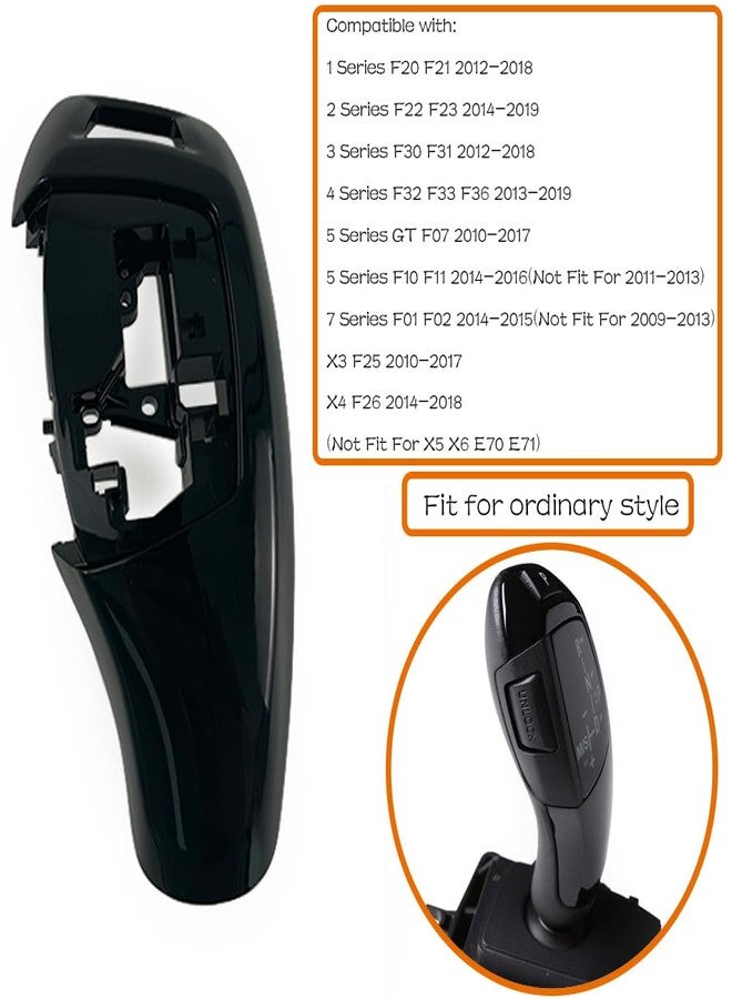 CHUANGHUI for BMW 1 2 3 4 5 6 7 Series X3 X4 Automotive Center Gear Shift Knob Shift Lever Trim Cover Auto Interior Shift Knobs Cover F30 F10 F02 F25 F26 (Ordinay Style, Black) - Image 3