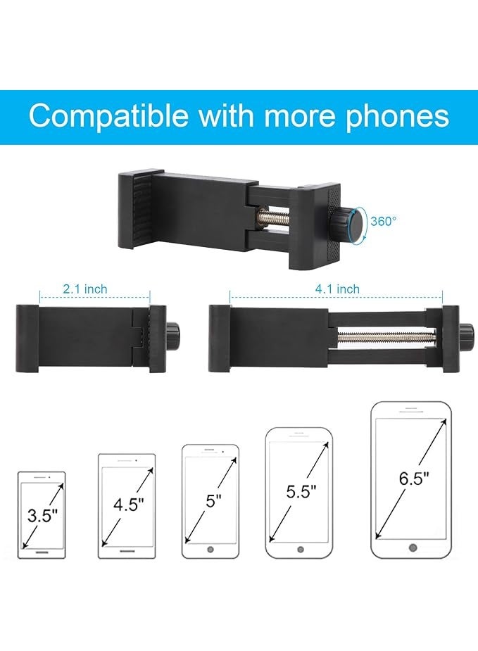 iTODOS Portable Flexible Cell Phone Holder Stand for Treadmill, Spin Bike, Bed, Car, Kitchen, Desk, Grocery Shopping Cart,Compatible with iPhone, Android, GoPro, DSLR, Action Camera(Black) - Image 3