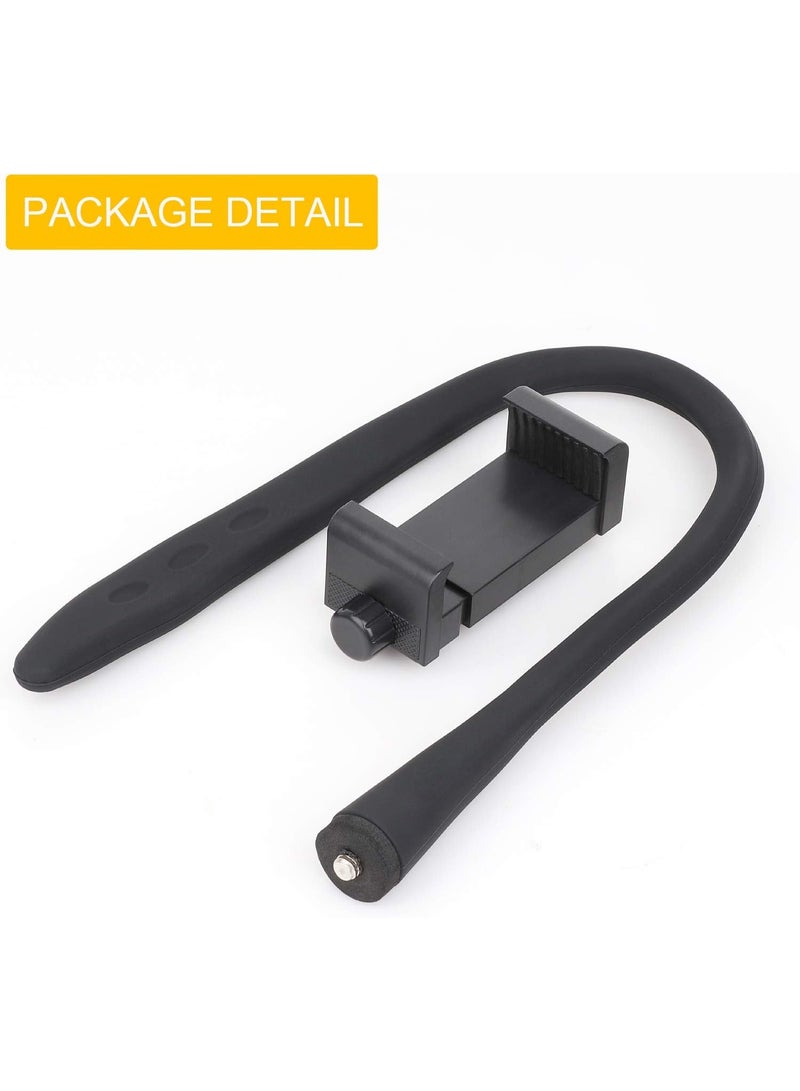 iTODOS Portable Flexible Cell Phone Holder Stand for Treadmill, Spin Bike, Bed, Car, Kitchen, Desk, Grocery Shopping Cart,Compatible with iPhone, Android, GoPro, DSLR, Action Camera(Black) - Image 2