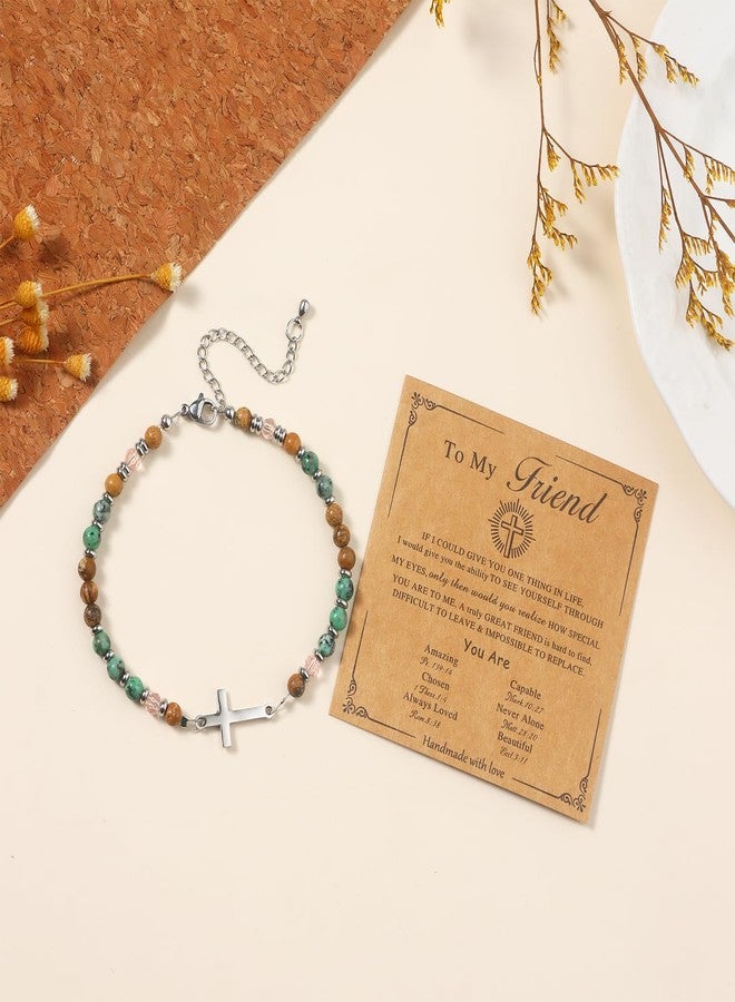 FIRAZIO 4PCS Cross Bracelet for Women - Christian Gifts Stocking Stuffers for Women Best Friend Bracelet Religious Confirmation Baptism Easter Birthday Christmas Gifts Jewelry - Image 5