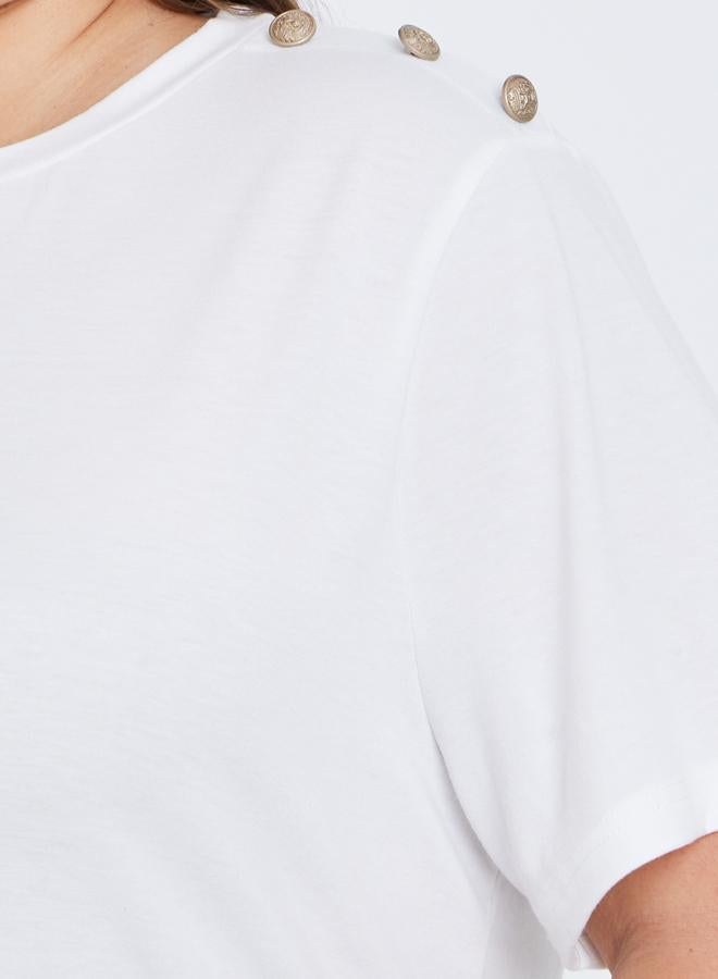 Styli Plus Size Shoulder Button T-Shirt - Image 3