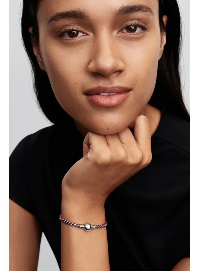 Pandora Purple Cord Box Chain Bracelet