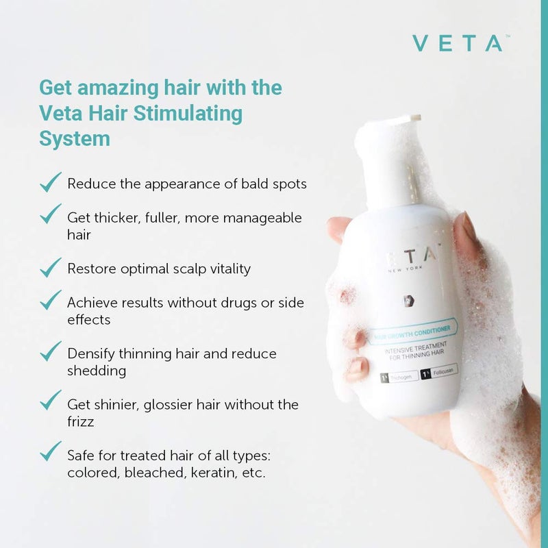 Veta Hair Stimulating Conditioner For Hair Loss. 1% Follicusan, 1% Trichogen. Prevent Further Thinning, Support Lasting stimulation, Infuse Healthy Shine. Experience Youthful Hair. 8.5 fl. oz - Veta - Image 5