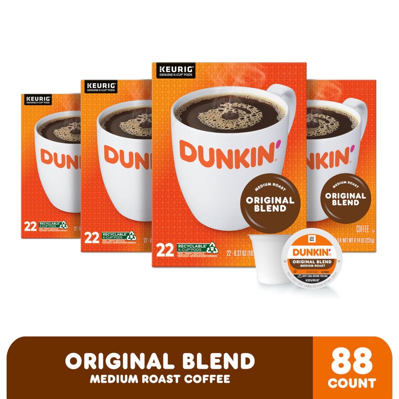 Dunkin' Original Blend Coffee, Medium Roast, K-Cup Pods, 22 Count Boxes (Pack of 4) - Image 2