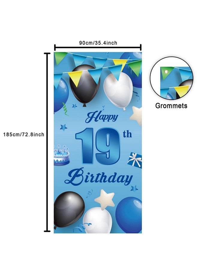 كوسوار لافتة زرقاء لعيد الميلاد التاسع عشر، بالونات، نجوم، قصاصات ورقية، زينة لموضوع عيد الميلاد التاسع عشر، ديكورات للشرفة والباب، هدايا للأولاد، حفلة عيد ميلاد، لوازم الذكرى السنوية التاسعة عشر - Image 2