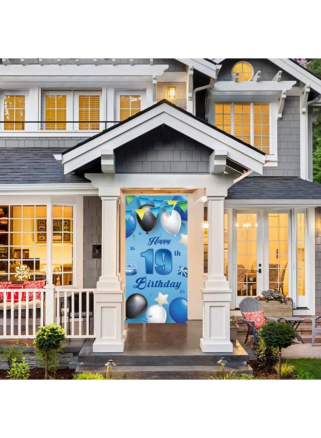 كوسوار لافتة زرقاء لعيد الميلاد التاسع عشر، بالونات، نجوم، قصاصات ورقية، زينة لموضوع عيد الميلاد التاسع عشر، ديكورات للشرفة والباب، هدايا للأولاد، حفلة عيد ميلاد، لوازم الذكرى السنوية التاسعة عشر - Image 3
