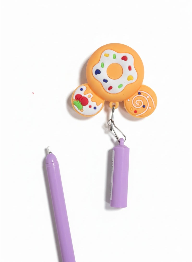 Genaric Kids' Fancy Playtime Gel Pens 03 Pcs -  with Detachable Silicon Figures & Pom-Pom Bunny Charms - Image 2