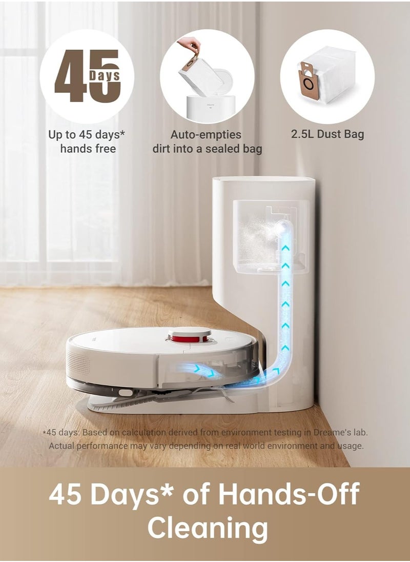Dreame - Dreametech D10 Plus Robot Vacuum and Mop with Self-Emptying Base for 45 Days of Cleaning, Robotic Vacuum with 4000 Pa Suction and LIDAR Navigation, Compatible with Alexa, Wi-Fi Connected - Image 1
