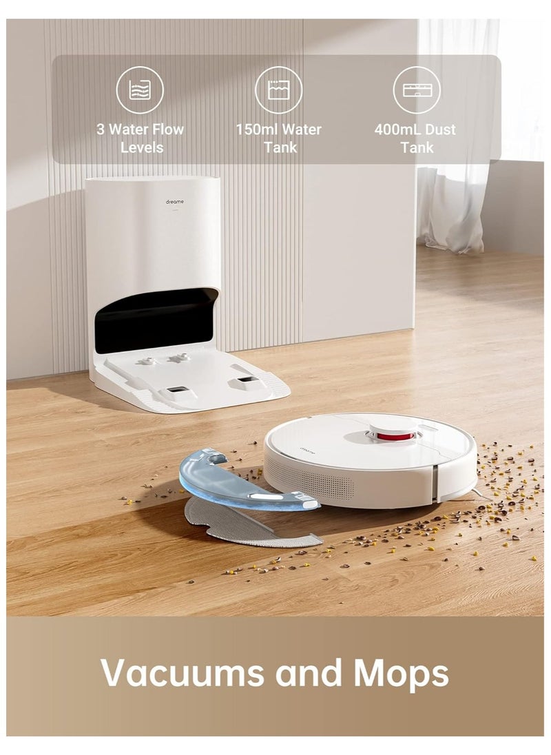 Dreame - Dreametech D10 Plus Robot Vacuum and Mop with Self-Emptying Base for 45 Days of Cleaning, Robotic Vacuum with 4000 Pa Suction and LIDAR Navigation, Compatible with Alexa, Wi-Fi Connected - Image 1