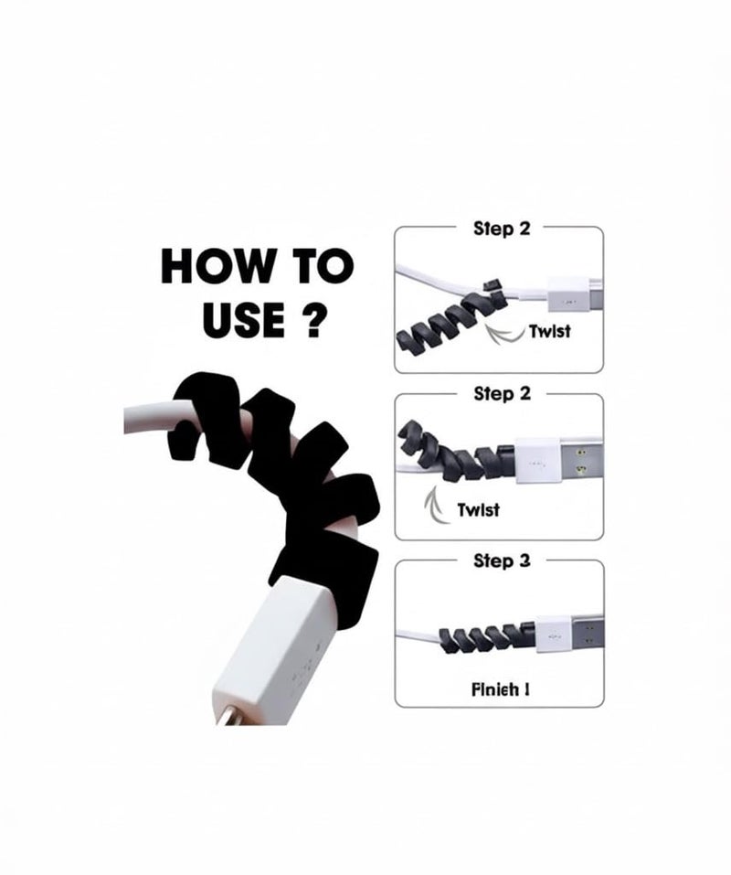 BLDM 32 pcs Mix Spiral Charger Cable Protectors for Wires Data Cable Saver Charging Cord Protective Cable Cover - Image 3