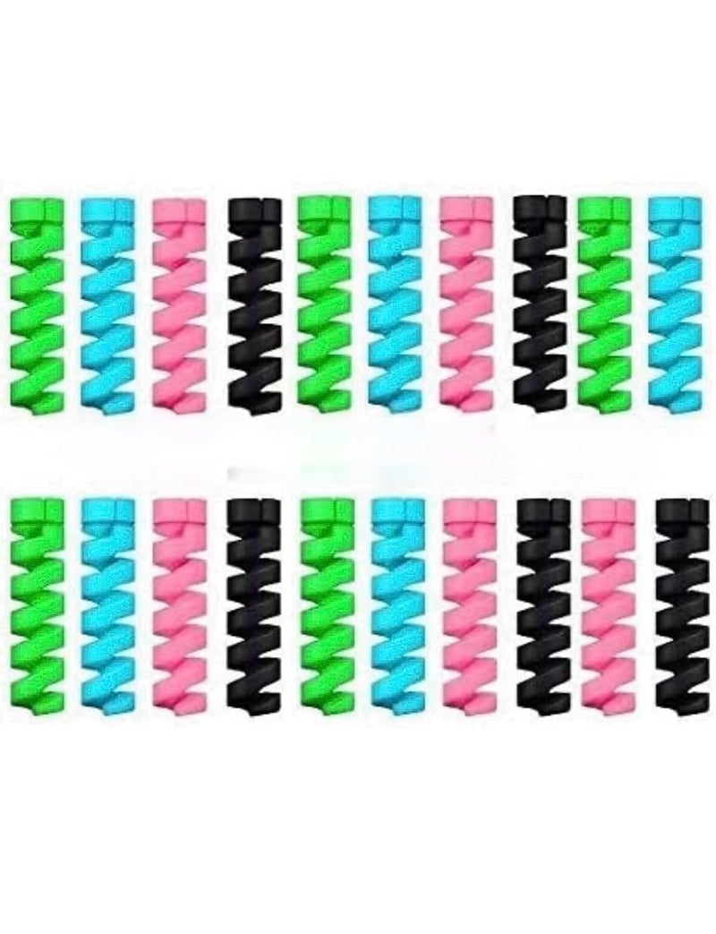 BLDM 32 pcs Mix Spiral Charger Cable Protectors for Wires Data Cable Saver Charging Cord Protective Cable Cover - Image 1
