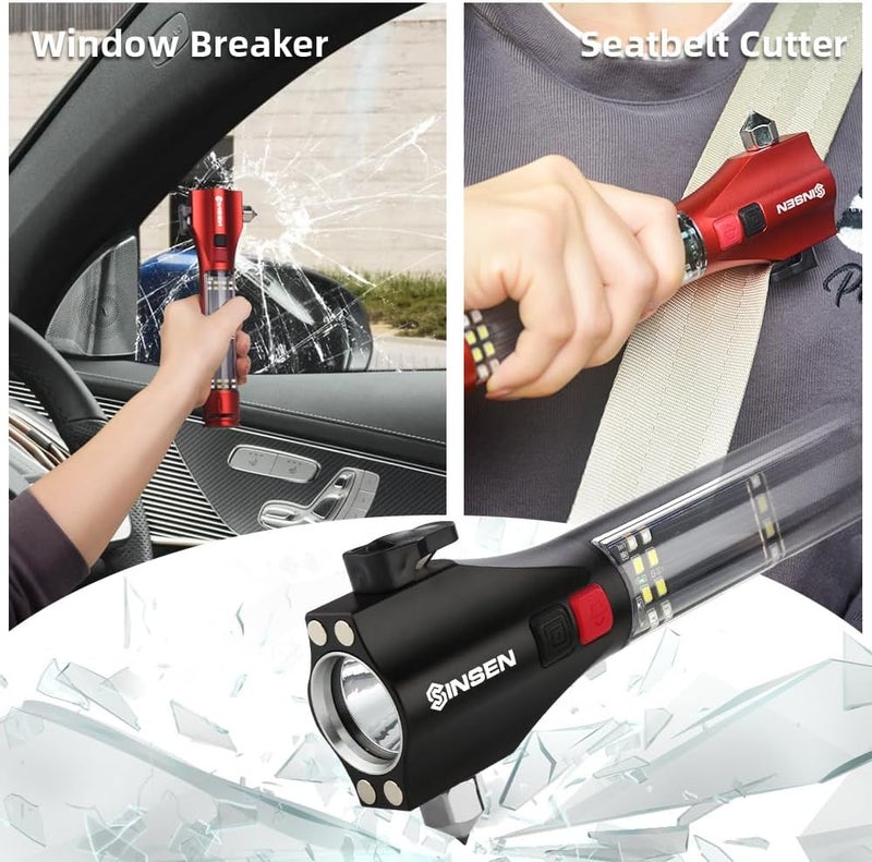 SINSEN Emergency Escape Tool with Compass and Multi Tactical Safety Hammer - Image 3