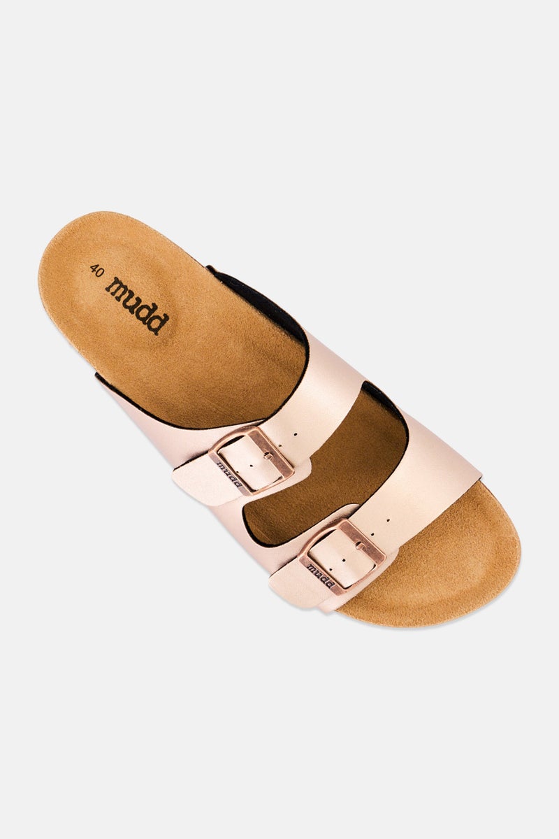 Mudd Women Slip On Cork Sandals, Rose Gold - Image 4