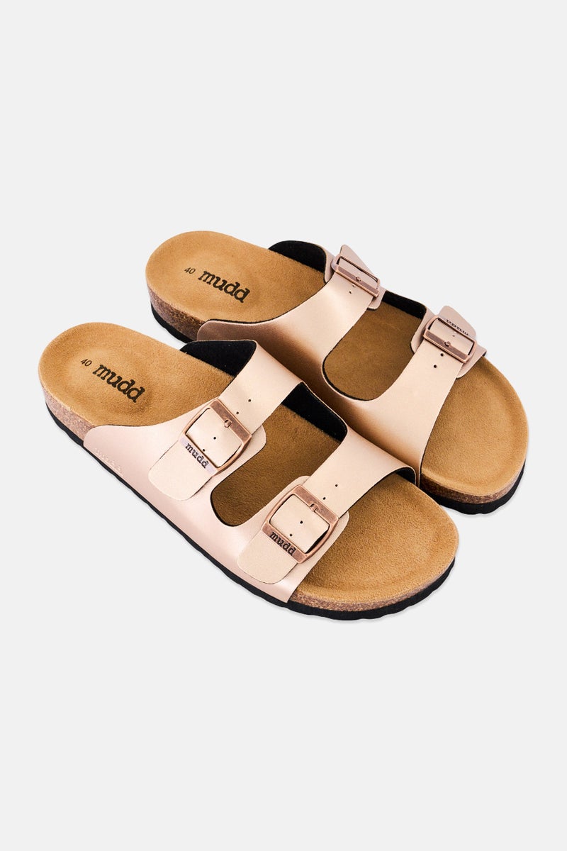 Mudd Women Slip On Cork Sandals, Rose Gold - Image 2