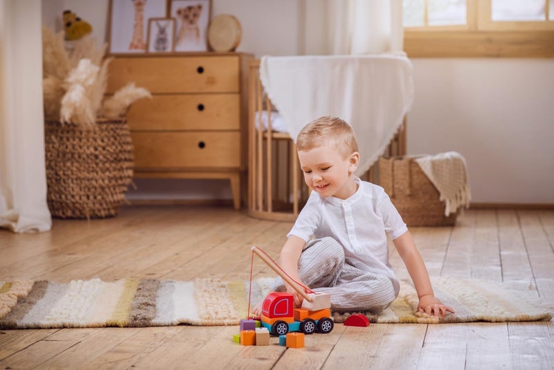 Cubika Wooden Crane Truck – Magnetic Construction Vehicle Playset for Toddlers Ages 18 Months+ – Montessori Toy for Fine Motor Skills, Creativity, and Imaginative Play - Image 2