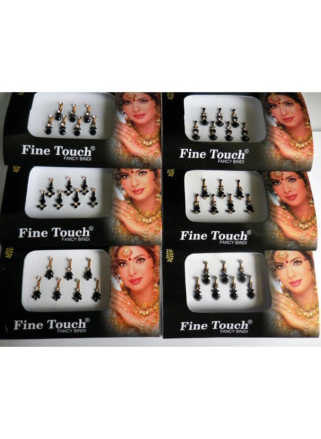 Fine Touch 8 Pack - 56 Silver, Golden,Black,Multicolored Face Jewels crystal - Image 5