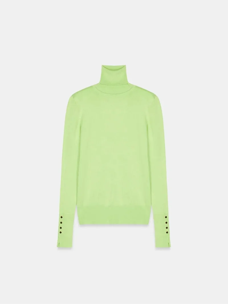 ديلفين Dilvin Women's Turtleneck Knit Sweater With Buttons