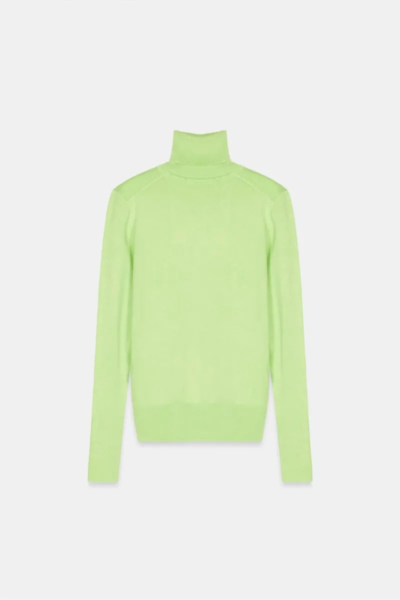 Dilvin Lime Green DILVIN Women's Turtleneck Knit Sweater With Buttons for Women | Best Price UAE