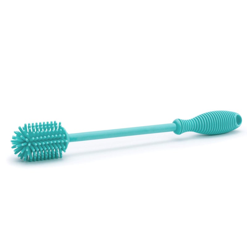 Chicco 9.5” Silicone Bottle Brush with Food-Grade Silicone Bristles | Dishwasher & Sterilizer Safe | Non-Slip, Comfort Grip Handle | Hangs for Drying & Storage | Teal - Image 3