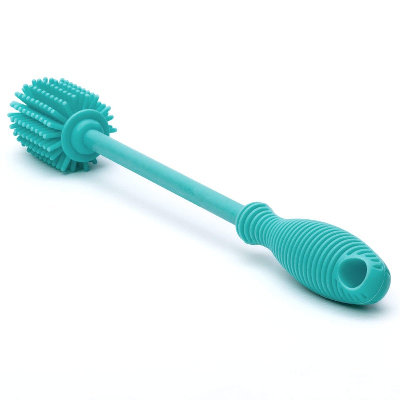 Chicco 9.5” Silicone Bottle Brush with Food-Grade Silicone Bristles | Dishwasher & Sterilizer Safe | Non-Slip, Comfort Grip Handle | Hangs for Drying & Storage | Teal - Image 5