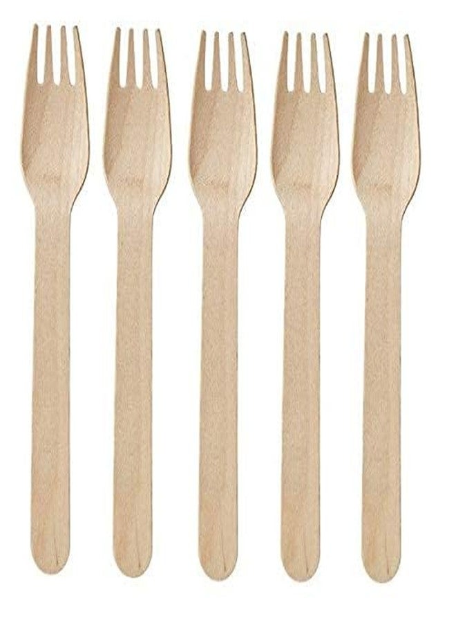 SANWALSA [ Pack of 200pcs, 140mm] Disposable Wooden Forks | Wooden Dining Tableware Fork Set | Ideal for Birthday, Wedding, Events & Party - Image 1