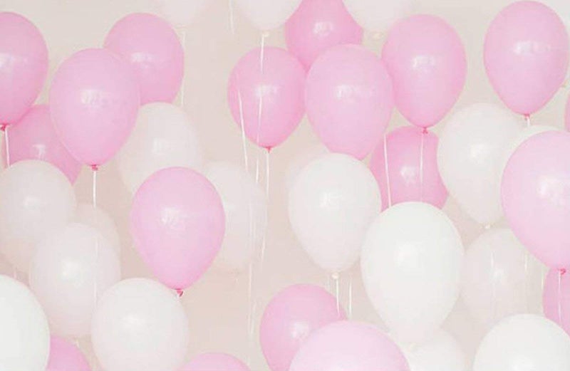 AMFIN® (Pack of 25) 10 inch Metallic Balloons Pink and White for Birthday Decoration, Decoration for Weddings, Engagement, Baby Shower, Anniversary Party, Theme - Pink & White - Image 1