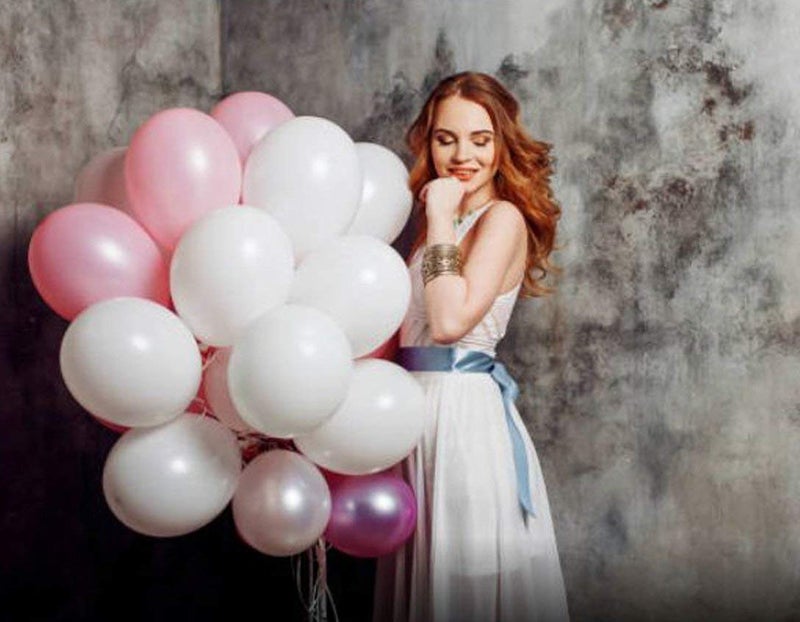 AMFIN® (Pack of 25) 10 inch Metallic Balloons Pink and White for Birthday Decoration, Decoration for Weddings, Engagement, Baby Shower, Anniversary Party, Theme - Pink & White - Image 4