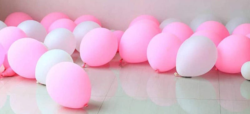AMFIN® (Pack of 25) 10 inch Metallic Balloons Pink and White for Birthday Decoration, Decoration for Weddings, Engagement, Baby Shower, Anniversary Party, Theme - Pink & White - Image 3