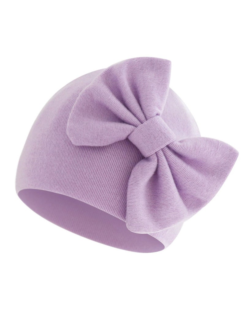 Baby Solid Color Maruko Hat Headcarf Doughnut Girl Head Cap 6 month to 12 month Purple