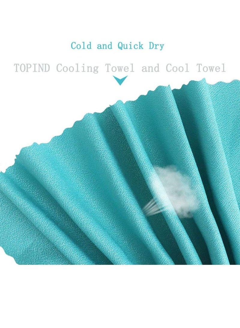 Quick Dry Cooling Towel and Cool Towel Compact Gym Outdoor Travel Towel Microfiber Workout Towel with Convenient Silicone Storage Bag - Image 4