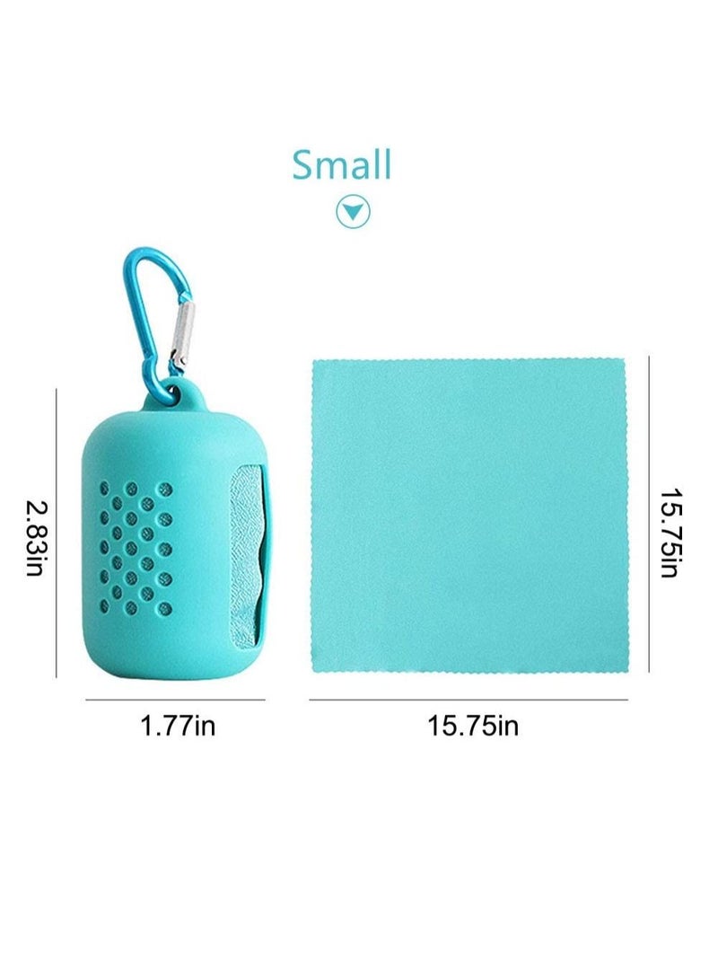 Quick Dry Cooling Towel and Cool Towel Compact Gym Outdoor Travel Towel Microfiber Workout Towel with Convenient Silicone Storage Bag - Image 2