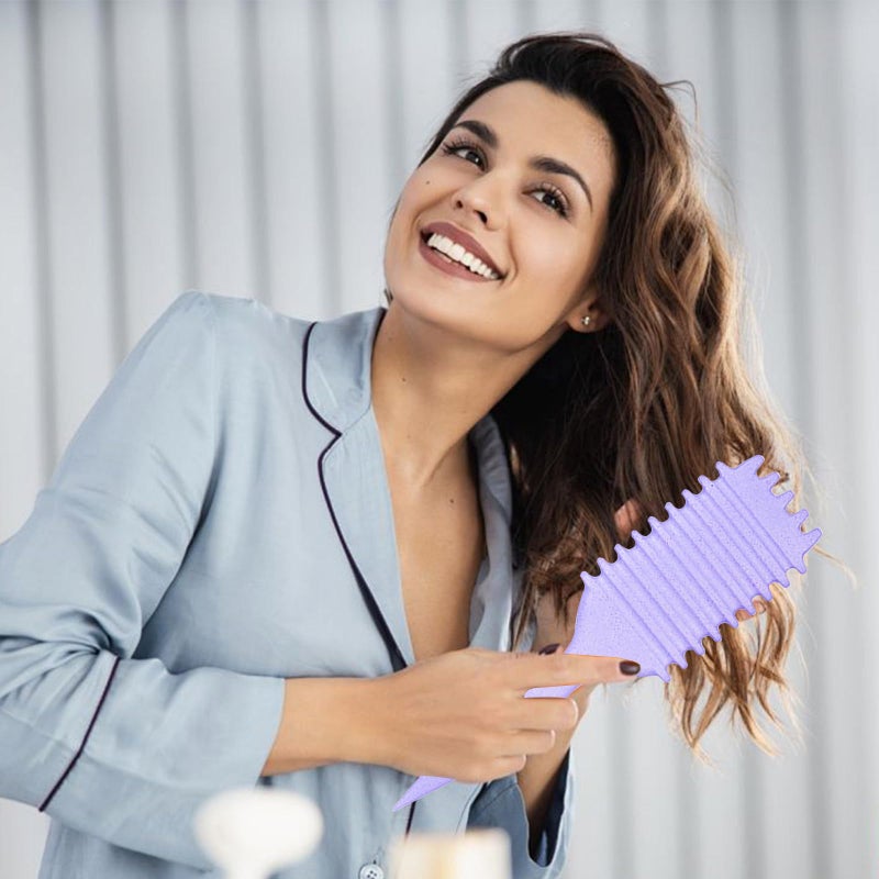 UVZNUMG Curl Defining Brush, 1 PCS Curly Hair Brush, Brush for Curly Hair, for Combing and Shaping Men's and Women's Curls to Reduce Pulling (Purple) - Image 4