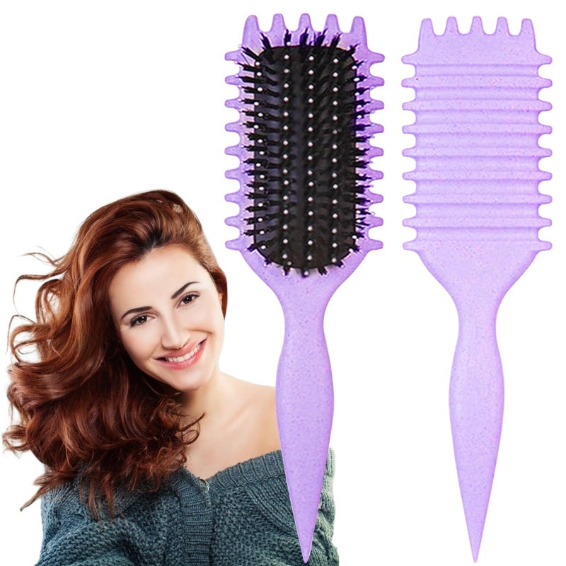UVZNUMG Curl Defining Brush, 1 PCS Curly Hair Brush, Brush for Curly Hair, for Combing and Shaping Men's and Women's Curls to Reduce Pulling (Purple) - Image 1