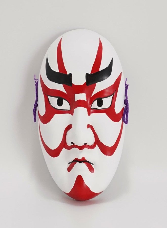 COTONOHA Kumatori Mask Traditional Japanese Ceramic 7.1 Inches - Hand-Painted Red and Black Hanging Decor for Home or Office - Image 5