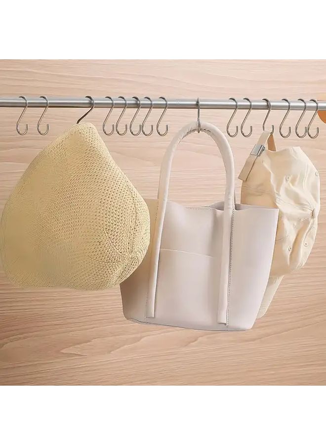 10 Pack S Shaped Hooks Stainless Steel Hanging Hooks for Kitchen Bathroom Office - Image 2