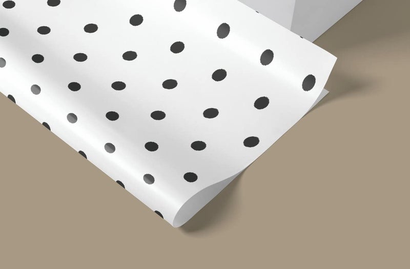 Dovetail Black Polka Gift Wrapping Paper Sheet Pack of 6 - Image 4