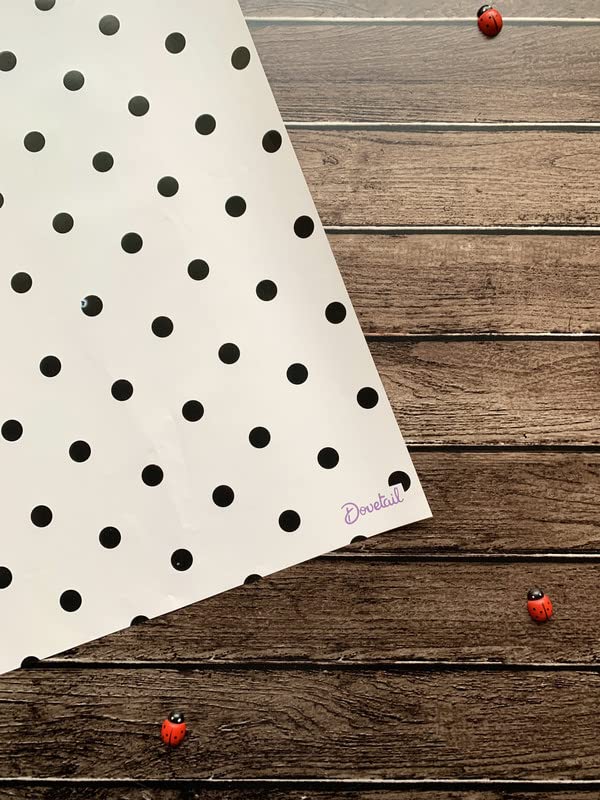 Dovetail Black Polka Gift Wrapping Paper Sheet Pack of 6 - Image 3