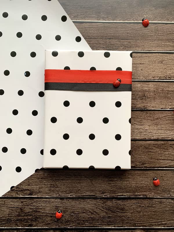 Dovetail Black Polka Gift Wrapping Paper Sheet Pack of 6 - Image 1