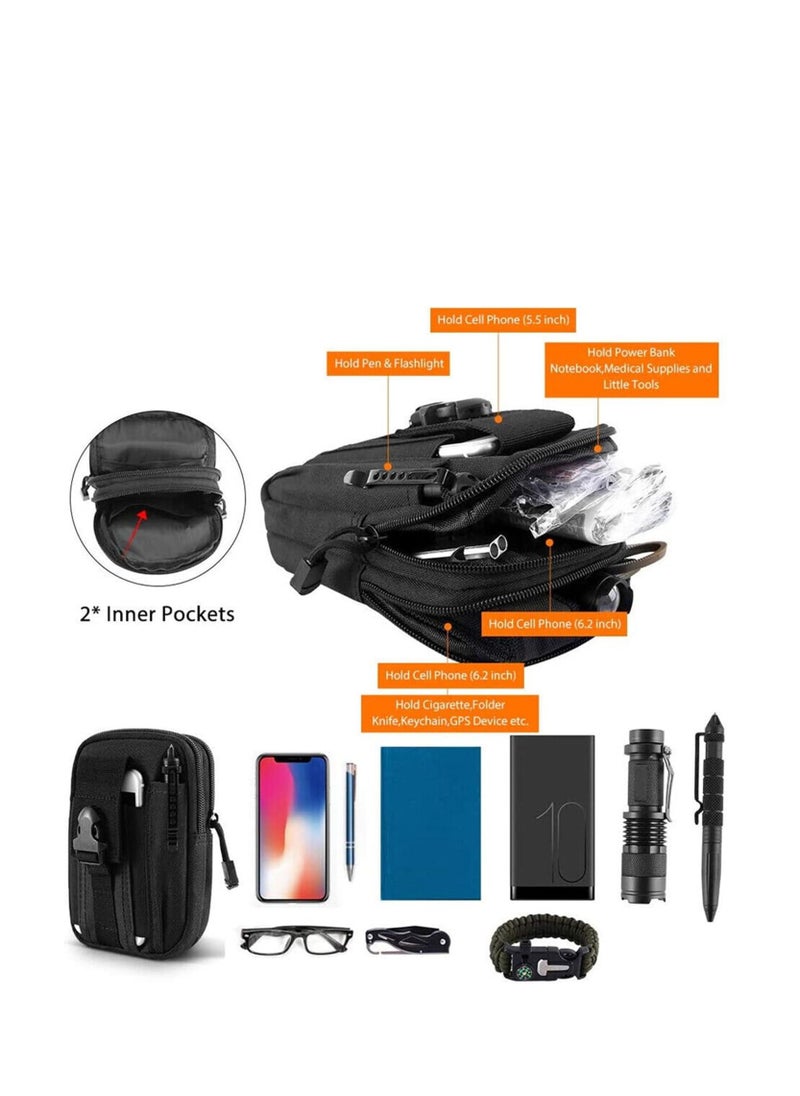 Cool Baby Style COOLBABY Tactical Bag Waist Bag Utility Belt Phone Bag EDC Protective Case with Phone Holster (Black)  - Image 5