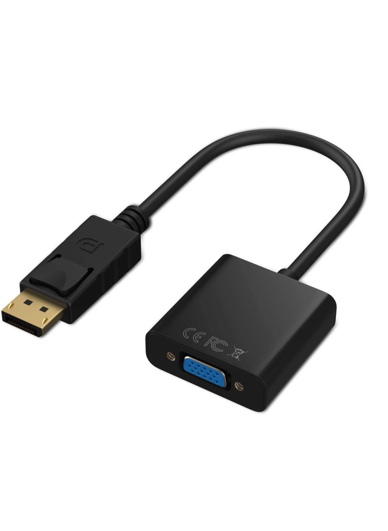 erorex Adapter, DisplayPort (DP) to VGA Male to Female Converter (Black)  - Image 1