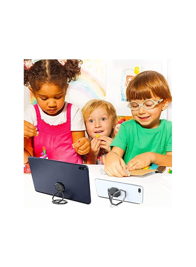 KASTWAVE حامل هاتف محمول مغناطيسي قابل للطى بدعم مزدوج حلقة 360 درجة دوران حامل هاتف محمول متوافق مع آيفون آيباد أجهزة لوحية لمكتب سيارة تركيب حامل الهاتف خلفي 3 قطع - Image 2