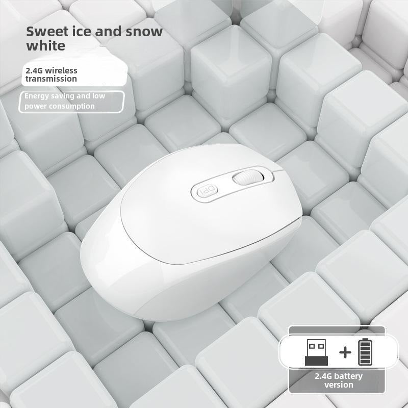 Mouse Shell Battery Generic Rechargeable Dual-Mode Silent Wireless Mouse Battery-white self ...
