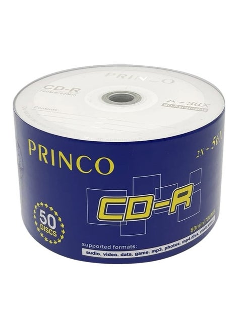 برينكو CD-R مجموعة أقراص 50 قطعة 2X-56X وأعلى 700 ميجا بايت 80 دقيقة