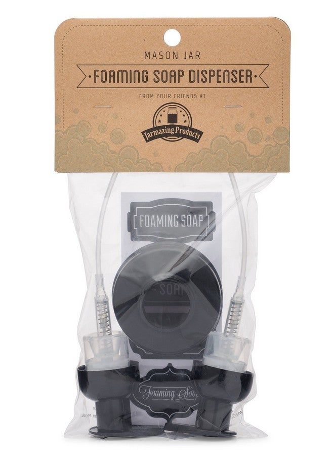 Jarmazing Products Jarmazing Products Mason Jar Foaming Soap Dispenser Lids - Includes Waterproof Stickers! Black - 2 Pack - Image 3