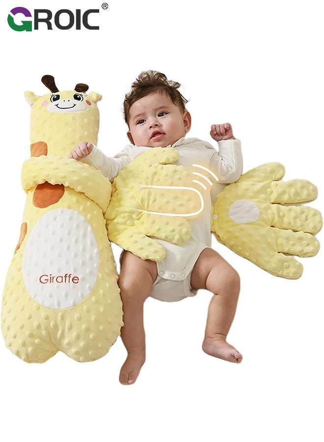 GROIC Baby Patter for Sleep, Baby Soothing Palm, Newborn Startle Prevention Sleep Aid Companion, Soothing Patting Sleeping Plush, 3 Levels Adjustable Mother's Slapping (Yellow Giraffe) - Image 1
