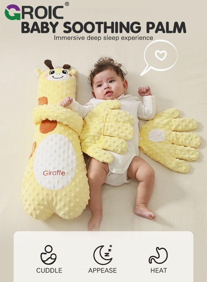 GROIC Baby Patter for Sleep, Baby Soothing Palm, Newborn Startle Prevention Sleep Aid Companion, Soothing Patting Sleeping Plush, 3 Levels Adjustable Mother's Slapping (Yellow Giraffe) - Image 2